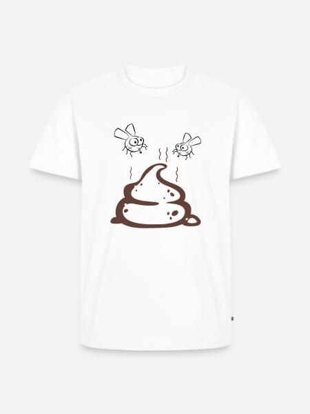 Scheisse mit Fliegenpaar - Männer Premium Bio T-Shirt - Weiß