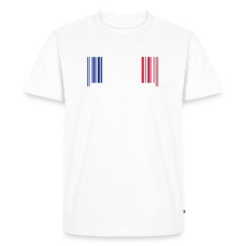 Code barre france - T-shirt Premium bio Homme - blanc - Devant - Nico (187cm)