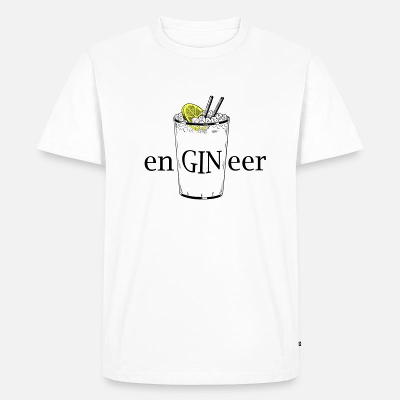enGINeer (Gin and Tonic) - Männer Premium Bio T-Shirt - Weiß
