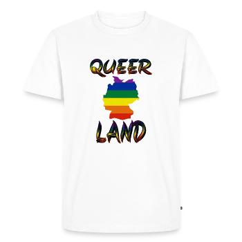queer Pride Gay queer Love Lesbienne bi mann - T-shirt Premium bio Homme - blanc - Devant - Nico (187cm)