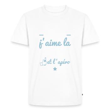 Homme idéal Pêche, idée cadeau pêcheur - T-shirt Premium bio Homme - blanc - Devant - Nico (187cm)