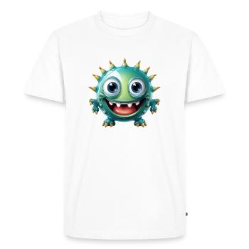 Mine d’eau Emoji à venir sauvez-vous qui pouvez - T-shirt Premium bio Homme - blanc - Devant - Nico (187cm)