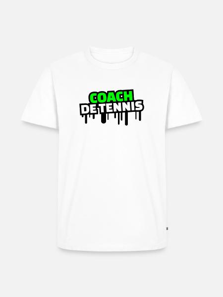 coach de tennis - T-shirt Premium bio Homme - blanc