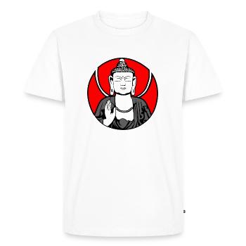Gautama Bouddha Logo - T-shirt Premium bio Homme - blanc - Devant - Nico (187cm)