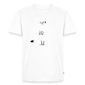 Hermine - belette - T-shirt Premium bio Homme - blanc - Devant - Nico (187cm)