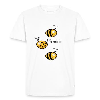 Be different - be yourself - Biene - Bee - 3C - Männer Premium Bio T-Shirt - Weiß - Vorne - Nico (187cm)
