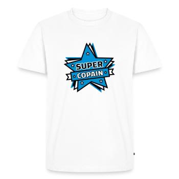 SUPER COPAIN - T-shirt Premium bio Homme - blanc - Devant - Nico (187cm)