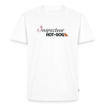 Inspecteur Hot-Dog - T-shirt Premium bio Homme - blanc - Devant - Nico (187cm)