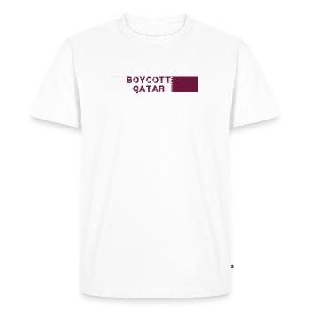 boycott qatar,qatar,flag, world cup - Men's Premium Organic T-Shirt - white - Front - Nico (187cm)