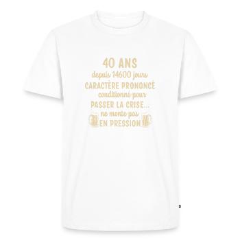 40 ans anniversaire - T-shirt Premium bio Homme - blanc - Devant - Nico (187cm)