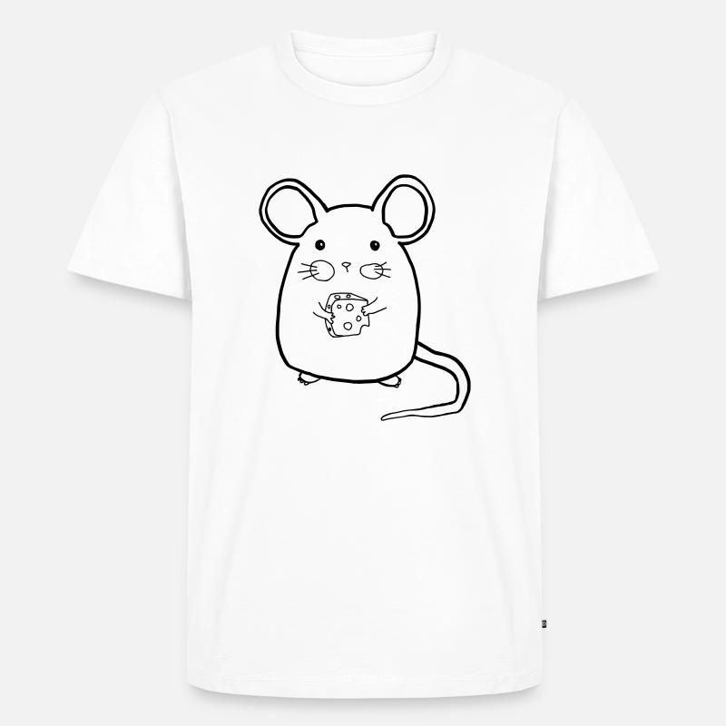 Maus mit Käse - Männer Premium Bio T-Shirt - Weiß