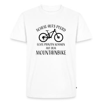 Mountainbike Fahrrad Dowbhill MTB lustige Sprüche - Männer Premium Bio T-Shirt - Weiß - Vorne - Nico (187cm)