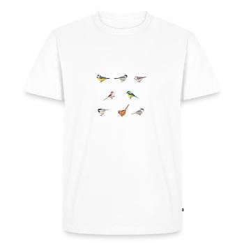 Blue Tit Great tit & more birds funny birding gift - Men's Premium Organic T-Shirt - white - Front - Nico (187cm)