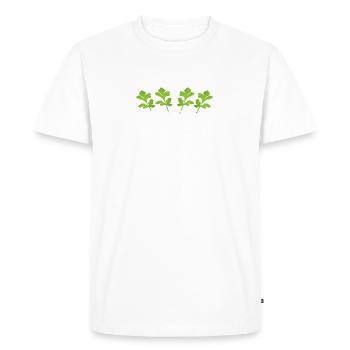 Coriander: A weird Herb that tastes like Soap Gift - Men's Premium Organic T-Shirt - white - Front - Nico (187cm)