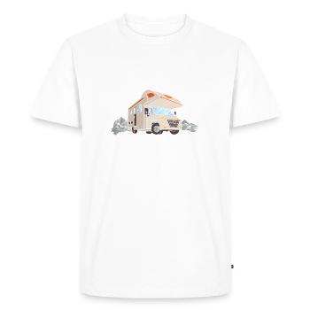 Vintage RV Camper van Illustration | Motorhome - Men's Premium Organic T-Shirt - white - Front - Nico (187cm)