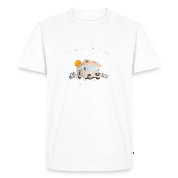 Dépenser l'héritage de mes enfants | Camping-car drôle RV - T-shirt Premium bio Homme - blanc - Devant - Nico (187cm)