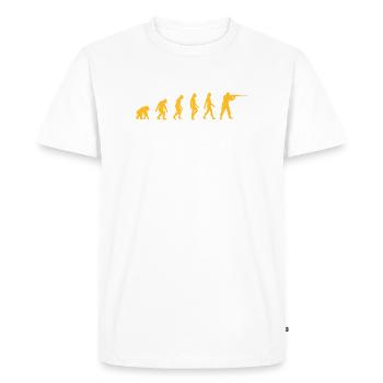 The Evolution Of Hunters - Men's Premium Organic T-Shirt - white - Front - Nico (187cm)