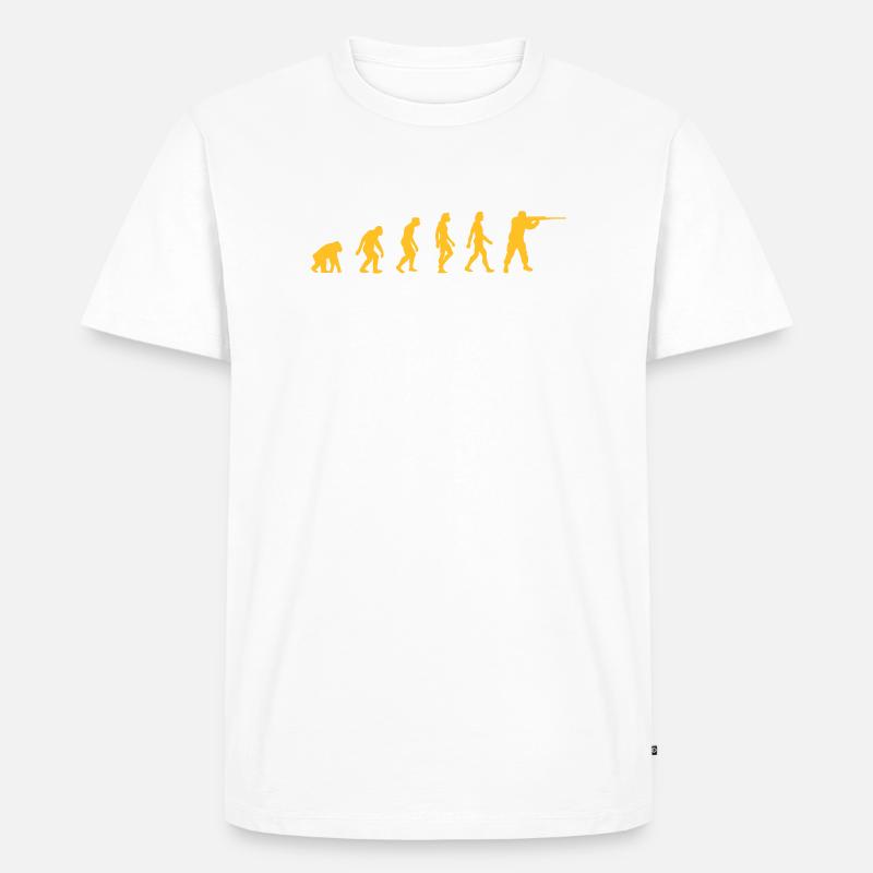 Die Evolution der Jäger - Männer Premium Bio T-Shirt - Weiß