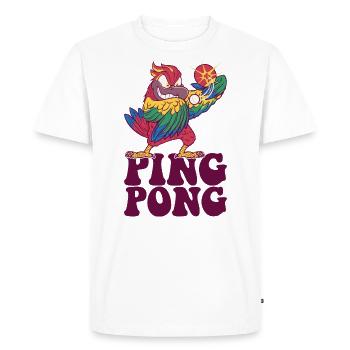 Ping Pong Parrot Outfit Table Tennis Bird - Men's Premium Organic T-Shirt - white - Front - Nico (187cm)