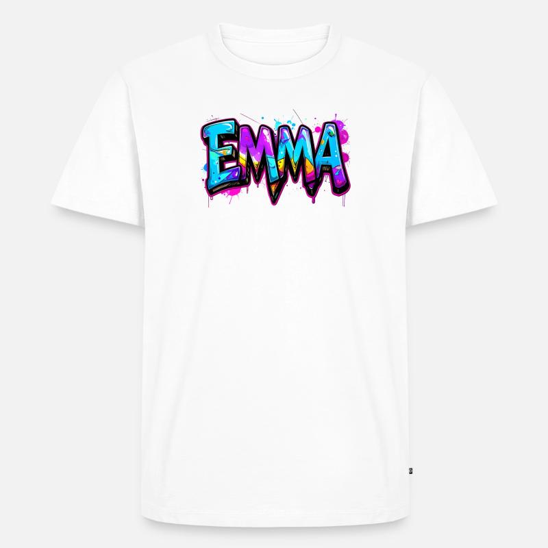 graffiti, buchstaben, emma, illustration - Männer Premium Bio T-Shirt - Weiß