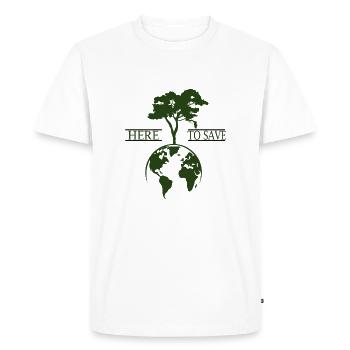 climate Protection - Men's Premium Organic T-Shirt - white - Front - Nico (187cm)