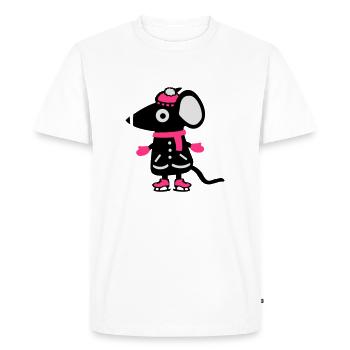 Figure souris Patinage - Ice - T-shirt Premium bio Homme - blanc - Devant - Nico (187cm)
