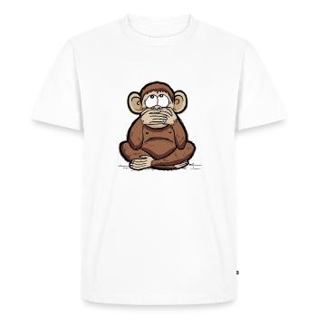 Iwazaru - le singe ne parle pas du mal - T-shirt Premium bio Homme - blanc - Devant - Nico (187cm)