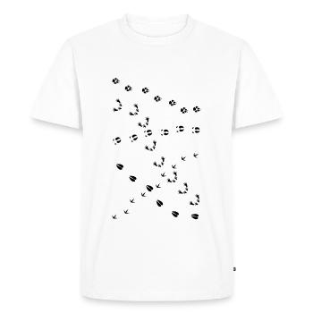 trace piste animal cerf loup lynx chevreuil - T-shirt Premium bio Homme - blanc - Devant - Nico (187cm)