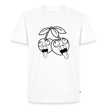 fruit 2 friends cherries crazy face head aug - Men's Premium Organic T-Shirt - white - Front - Nico (187cm)