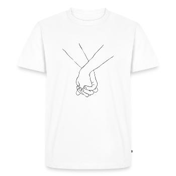 Hands - Hold hands! You and I For Always - Men's Premium Organic T-Shirt - white - Front - Nico (187cm)