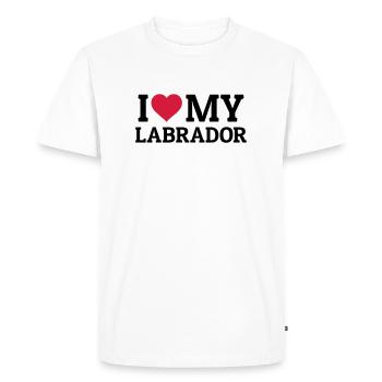 I love my Labrador - T-shirt Premium bio Homme - blanc - Devant - Nico (187cm)