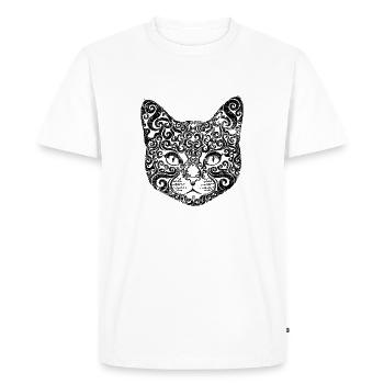 Chat Swirly - T-shirt Premium bio Homme - blanc - Devant - Nico (187cm)