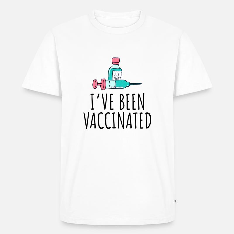 Ich wurde geimpft Impfgeschenk - Männer Premium Bio T-Shirt - Weiß
