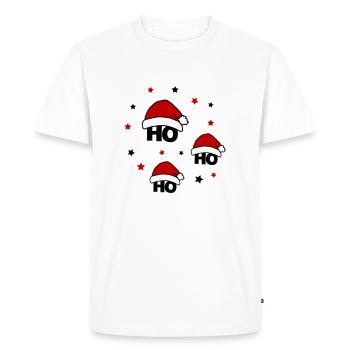 ho ho ho 02 - T-shirt Premium bio Homme - blanc - Devant - Nico (187cm)