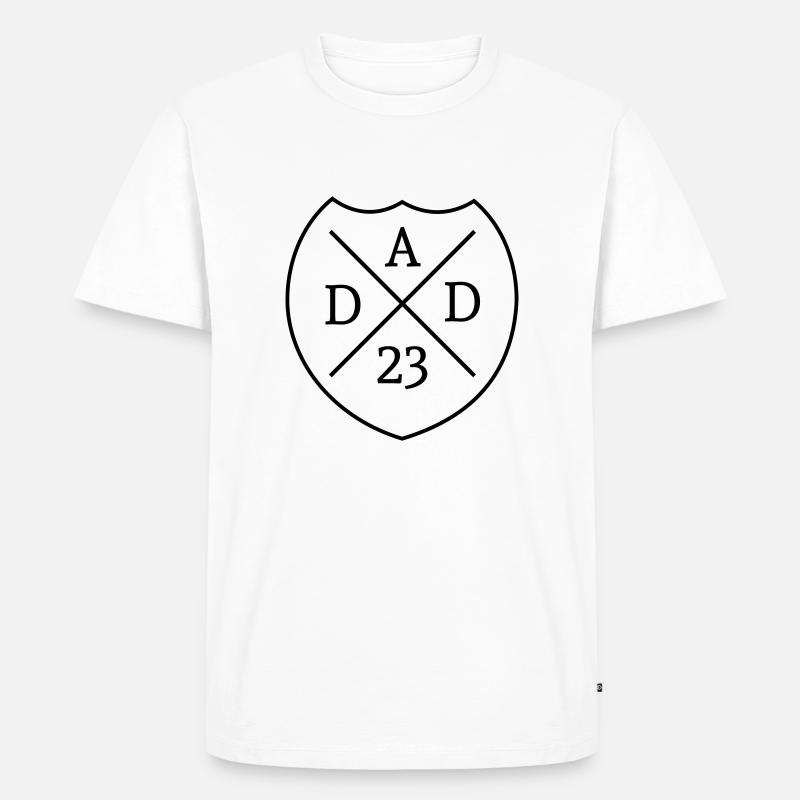 Dad 23 Wappen - Farbwechsel - Männer Premium Bio T-Shirt - Weiß