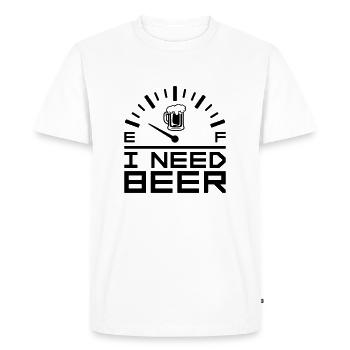I Need Beer - Men's Premium Organic T-Shirt - white - Front - Nico (187cm)