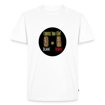 Choisis ton côté bouchon - T-shirt Premium bio Homme - blanc - Devant - Nico (187cm)