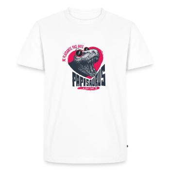 PAPISAURUS ! - T-shirt Premium bio Homme - blanc - Devant - Nico (187cm)