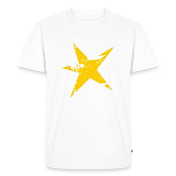 Vintage Yellow Star - Men's Premium Organic T-Shirt - white - Front - Nico (187cm)