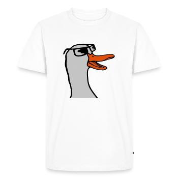 Face Sunglasses Goose Comic - Men's Premium Organic T-Shirt - white - Front - Nico (187cm)