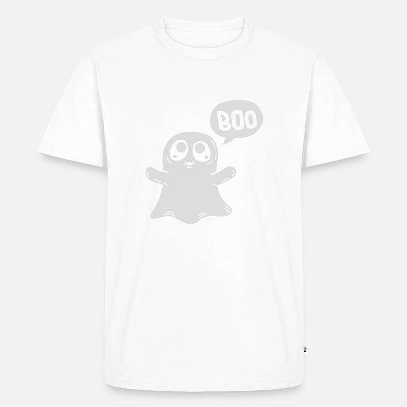 Effrayant Boo Ghost - T-shirt Premium bio Homme - blanc