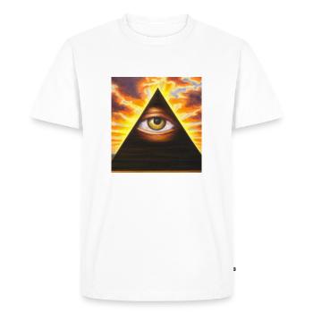 Illuminati Eye - Men's Premium Organic T-Shirt - white - Front - Nico (187cm)