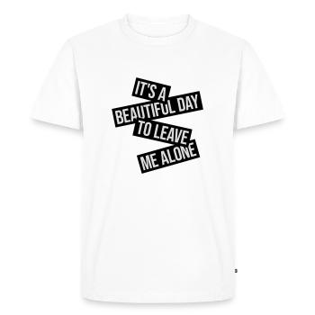 Journée Laissez-moi tranquille - T-shirt Premium bio Homme - blanc - Devant - Nico (187cm)