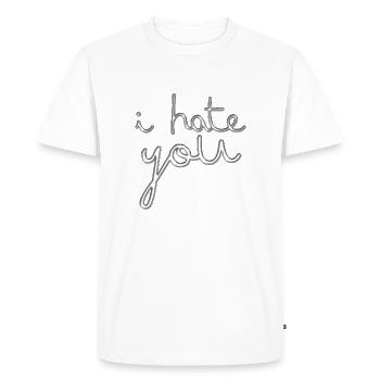 Je te hais - T-shirt Premium bio Homme - blanc - Devant - Nico (187cm)