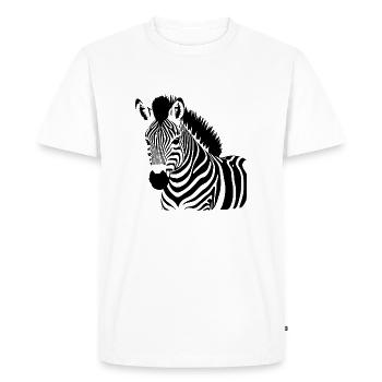Fun Zebra Cartoon Funny Nature Animal Safari 16 - Men's Premium Organic T-Shirt - white - Front - Nico (187cm)