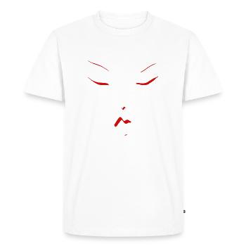 juste un visage féminin rouge - T-shirt Premium bio Homme - blanc - Devant - Nico (187cm)