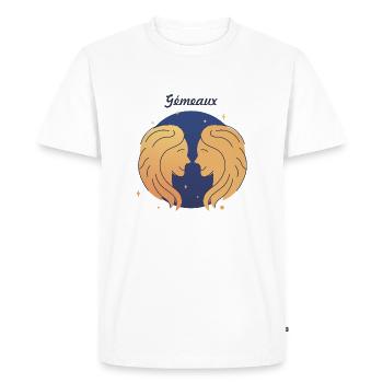 Gémeaux - T-shirt Premium bio Homme - blanc - Devant - Nico (187cm)