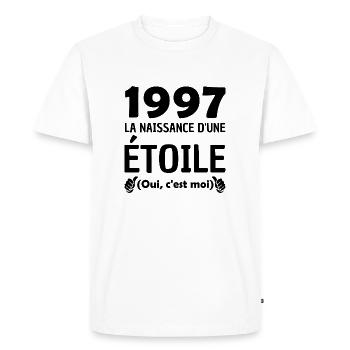 anniversaire année 1997 / naissance d une étoile - T-shirt Premium bio Homme - blanc - Devant - Nico (187cm)