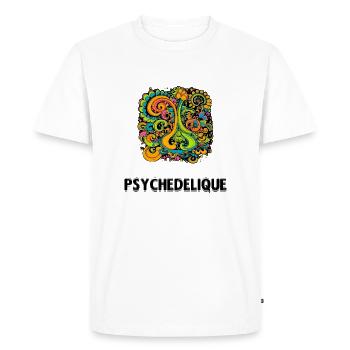 Psychedelic - Men's Premium Organic T-Shirt - white - Front - Nico (187cm)