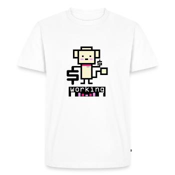 Caniche travaillant - T-shirt Premium bio Homme - blanc - Devant - Nico (187cm)